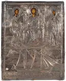 Griechisch, 18.Jh., später überarbeitet, Oklad assortiert by Verklärung Christi & Deesis mit Silberoklad, tempera, offered Jun 2020