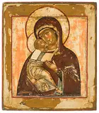 Russisch, 18.Jh by Gottesmutter von Wladimir, tempera, sold Jun 2020