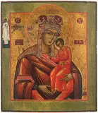Russisch, 19.Jh by Gottesmutter Labsal der Leidenden, tempera, sold Jun 2020