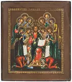 Russisch, um 1900 by Erweiterte Deesis, tempera, sold Jun 2020