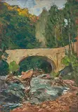 Val Piumonia, Leventina by Luigi Rossi, oil on panel, offered Jun 2020