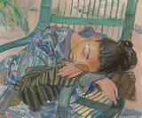 Isabelle dormant by Maurice Barraud, oil on canvas, sold Jun 2020