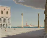 Venedig, der Markusplatz, 1950 by Niklaus Stoecklin, oil, sold Jun 2020