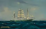 Ship Samuel Plimsoll", 1952 by Ricco, oil on canvas, sold Jun 2020