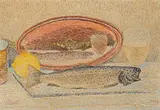 Stillleben mit Bachforelle, 1956 by Gottardo Guido Segantini, oil on board, offered Jun 2020