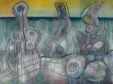 Poesie Hivernale", 1970 by Serge Brignoni, oil, offered Jun 2020
