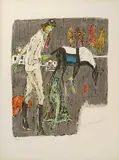 Reiterin mit Hund by Alois Carigiet, 1967, color lithograph, offered Jun 2020