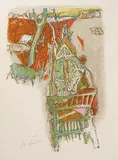 Pferd mit Schlitten by Alois Carigiet, 1968, color lithograph, sold Jun 2020