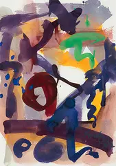 Ohne Titel by Hannes Gruber, 1987, watercolor, offered Jun 2020