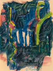 Macchie by Hannes Gruber, 1987, watercolor, offered Jun 2020