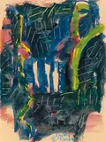 Macchie by Hannes Gruber, 1987, watercolor, offered Jun 2020