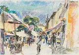Südliches Dorf by Hannes Gruber, oil, offered Jun 2020