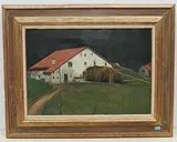 Bauerngehöft im Kanton Jura by Aimé Barraud, oil on canvas, offered Jun 2020