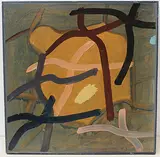 Spätherbst", 1953 by Werner Frei, oil on board, offered Jun 2020