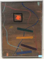 Ohne Titel, um 1951 by Werner Frei, oil on board, offered Jun 2020
