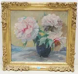 Stillleben mit Pfingstrosen, 1934 by Alfred Marxer, oil on canvas, sold Jun 2020