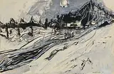Winternacht am Spiegelberg by Coghuf, 1930, ink, offered Jun 2020