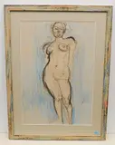 Stehender, weiblicher Akt by Max Gubler, charcoal, sold Jun 2020