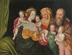 Werkstatt Die Heilige Sippe: Maria Kleophae und ihre Familie by Vincent Sellaer, oil on panel, sold Mar 2020