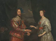 nach Karl I. König von England und Henrietta Maria by Anthony van Dyck, oil on canvas, sold Mar 2020
