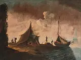 zugeschrieben Zeltlager an einer Küste by Jan de Momper Iii, oil on canvas, offered Mar 2020