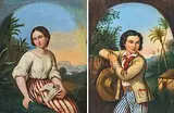 Gegenstücke: Bildnis einer jungen Frau und eines Herrn by Englische Kolonialschule, 19.Jh., oil on canvas, offered Mar 2020