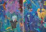 Diptychon: "The lost ones (again) by Ford Crull, 1984, oil on canvas, offered Mar 2020