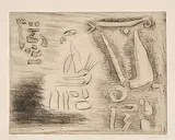 Zwei Relieffiguren im Dialog by Willi Baumeister, 1947, drypoint, offered Mar 2020