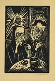 Beim Vorlesen by Erich Heckel, 1914, woodcut, sold Mar 2020