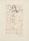 Sculpteur, Modèle et Sculpture assise by Pablo Picasso, 1933, etching, sold Mar 2020