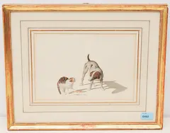 Hund und Katze by Gottfried Mind, aquatint, offered Mar 2020