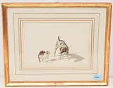 Hund und Katze by Gottfried Mind, aquatint, offered Mar 2020