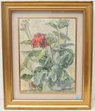 Geranio Rosso by Cristoforo De Amicis, oil on canvas, sold Mar 2020