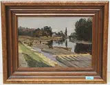zugeschrieben Flusslandschaft by Paul Flickel, 1875, oil on board, offered Mar 2020