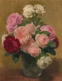 zugeschrieben Stilleben mit Rosen by Louis Marie De Schryver, oil on canvas, sold Mar 2020