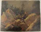 Steinlandschaft by Wilhelm Steinfeld, 1846, oil, offered Mar 2020