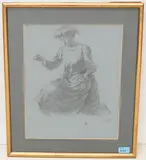 Junge Frau by Charles Agard, charcoal, offered Mar 2020