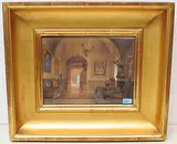 Jagdzimmer by Hermann Molzer, watercolor, offered Mar 2020