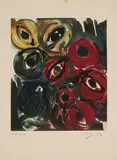 Augenbild by Ernst Wilhelm Nay, 1963, color aquatint, sold Mar 2020