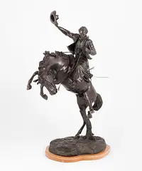Smoothing the rough edges by James Regimbal, 1979, bronze, offered Mar 2020