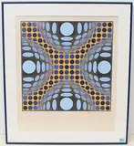 Pengo Z by Victor Vasarely, color screenprint, sold Mar 2020