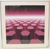 Kinetische Komposition in Rot by Jean-Pierre Yvaral, color screenprint, sold Mar 2020