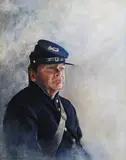 Chadds Ford artist painting "A Sense of History by Karl Kuerner, acrylic on panel, sold Sep 2020
