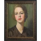 Portrait of a Young Woman by Christian von Schneidau, oil on canvas, sold Dec 2022