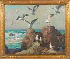 Seagulls Domain by Frank Harmon Myers, oil on canvas, sold Dec 2022