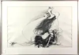 Abstract Figure by Ernest Rosenthal, 1961, charcoal on paper, sold Dec 2022