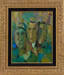Orphist Portrait of Three Men by Samuel David Lev-Landau, oil on board, sold Dec 2022