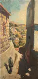 City Street with Figures by Zvi Miklos Adler, 1960, oil on canvas, sold Jan 2023