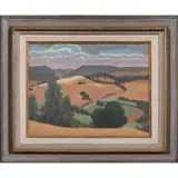 Landscape by Oscar Galgiani, oil on board, sold Jan 2023