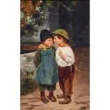 A Secret by Marie Wunsch, oil on paper laid on canvas, sold Jan 2023